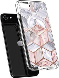 Spigen Etui Spigen Ciel do Apple iPhone 7/8/SE 2020 Cecile Pink Marble + Szkło Alogy uniwersalny 6