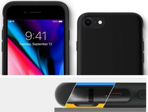 Spigen Etui Spigen Liquid Crystal do Apple iPhone 7/8/SE 2020 Matte Black + Szkło Alogy uniwersalny 7