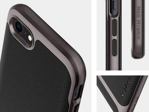 Spigen Etui Spigen Neo Hybrid Herringbone do Apple iPhone 7/8/SE 2020 Gunmetal + Szkło Alogy uniwersalny 5