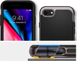 Spigen Etui Spigen Neo Hybrid Herringbone do Apple iPhone 7/8/SE 2020 Gunmetal + Szkło Alogy uniwersalny 6