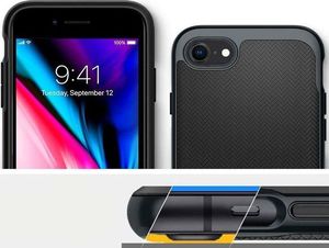 Spigen Etui Spigen Neo Hybrid Herringbone do Apple iPhone 7/8/SE 2020 Metal Slate + Szkło Alogy uniwersalny 4