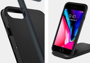 Spigen Etui Spigen Neo Hybrid Herringbone do Apple iPhone 7/8/SE 2020 Metal Slate + Szkło Alogy uniwersalny 6