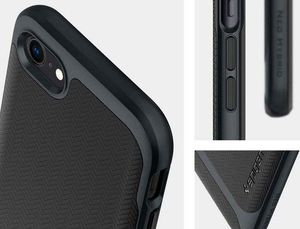 Spigen Etui Spigen Neo Hybrid Herringbone do Apple iPhone 7/8/SE 2020 Metal Slate + Szkło 3mk uniwersalny 5