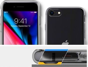 Spigen Etui Spigen Liquid Crystal do Apple iPhone 7/8/SE 2020 Crystal Clear + Szkło 3mk uniwersalny 6