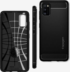 Spigen Etui Spigen Rugged Armor do Samsung Galaxy A41 Matte Black + Szkło Alogy uniwersalny 4