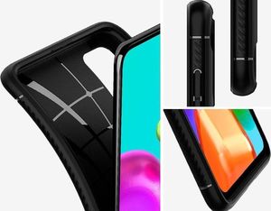 Spigen Etui Spigen Rugged Armor do Samsung Galaxy A41 Matte Black + Szkło Alogy uniwersalny 5