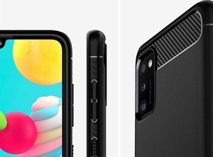 Spigen Etui Spigen Rugged Armor do Samsung Galaxy A41 Matte Black + Szkło Alogy uniwersalny 6