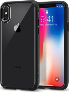 Spigen Etui Spigen Ultra hybrid Apple iPhone X / Xs Matte Black + Szkło Spigen uniwersalny 2