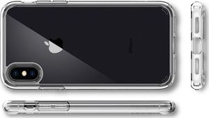 Spigen Etui Spigen Ultra hybrid Apple iPhone X / Xs Crystal Clear + Szkło Spigen uniwersalny 6