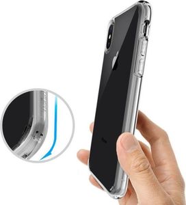 Spigen Etui Spigen Ultra hybrid Apple iPhone X / Xs Crystal Clear + Szkło Spigen uniwersalny 9