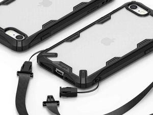 Ringke Etui Ringke Fusion X do Apple iPhone 7/8/SE 2020 Black + Szkło Alogy uniwersalny 4