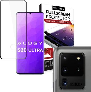 Alogy Szkło Alogy Full Glue do Samsung Galaxy S20 Ultra Czarne + 2x Szkło Alogy na obiektyw uniwersalny 1
