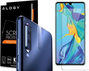 Alogy Szkło hartowane Alogy na ekran + Szkło na tył obiektyw do Huawei P30 uniwersalny 4