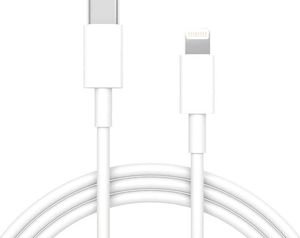 Kabel USB 4kom.pl Kabel przejściówka Lightning iPhone na USB-C typ c 1m biały uniwersalny 1