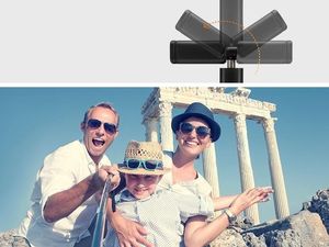 Selfie stick Spigen Spigen Selfie stick kijek uchwyt do telefonu lampka LED S550W Midnight Black uniwersalny 7