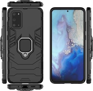 Hurtel Ring Armor pancerne hybrydowe etui pokrowiec + magnetyczny uchwyt Samsung Galaxy S20 Ultra czarny 2