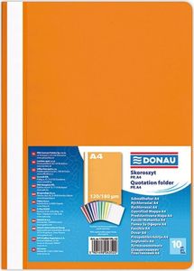 Donau Skoroszyt DONAU, PP, A4, standard, 120/180mikr., pomarańczowy 1