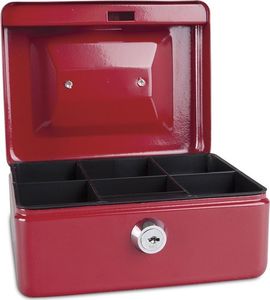 Donau Kasetka na pieniądze DONAU, mała, 152x80x115mm, czerwona 2