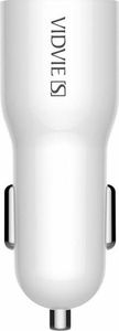 Ładowarka Vidvie Ładowarka samochodowa zasilacz 2xUSB VIDVIE 2.4A +kabel przewód MICRO USB 1m CC02 białe 2