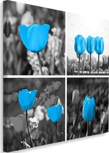 Feeby Obraz na płótnie - Canvas, Zestaw niebieskich tulipanów 40x40 1