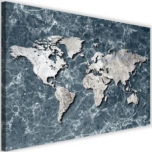 Feeby Obraz na płótnie - Canvas, Mapa świata na marmurze 90x60 1