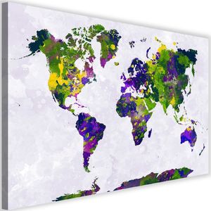 Feeby Obraz na płótnie - Canvas, Malowana mapa świata 90x60 1