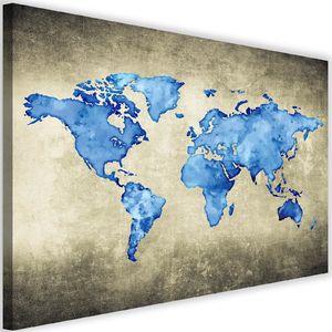 Feeby Obraz na płótnie - Canvas, Niebieska mapa świata 60x40 1