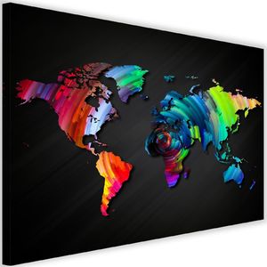 Feeby Obraz na płótnie - Canvas, Mapa świata z wieloma kolorami 90x60 1