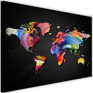 Feeby Obraz na płótnie - Canvas, Mapa świata z różnymi kolorami 90x60 1