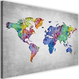 Feeby Obraz na płótnie - Canvas, Wielobarwna mapa świata 90x60 1