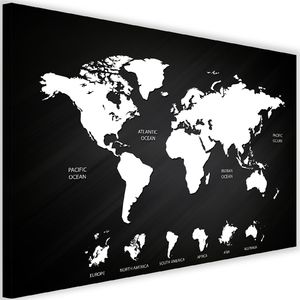 Feeby Obraz na płótnie - Canvas, Mapa świata i kontynenty 90x60 1
