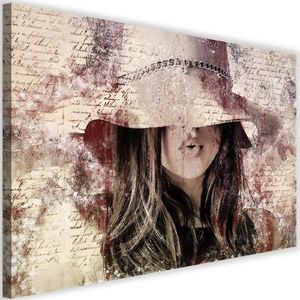 Feeby Obraz na płótnie - Canvas, Piękna kobieta w kapeluszu 60x40 1