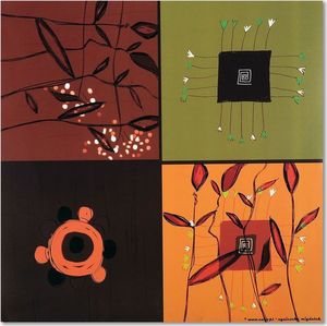 Feeby Deco Panel, Kolaż kwiaty abstrakcja 30x30 1