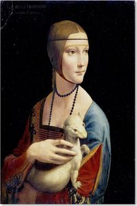 Feeby Deco Panel, Reprodukcja obrazu Leonardo da Vinci Dama z gronostajem 50x70 1