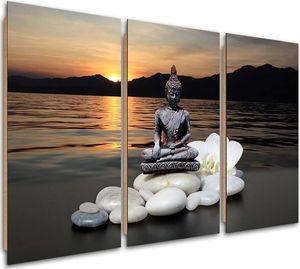Feeby Obraz trzyczęściowy, Budda na tle jeziora 150x100 1