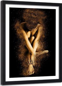 Feeby Obraz w ramie czarnej, Nagie ciało kobiety w złotym pyle 60x90 1