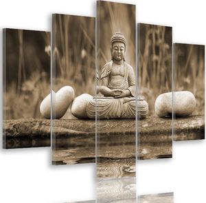 Feeby Obraz pięcioczęściowy na płótnie Canvas, pentaptyk typ A, Budda nad wodą 4 250x120 1