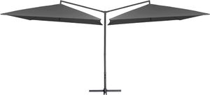 vidaXL Podwójny parasol na stalowym słupku, 250 x 250 cm, antracytowy 1