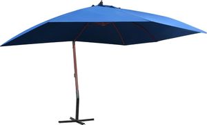 vidaXL Wiszący parasol na drewnianym słupku, 400x300 cm, niebieski 1
