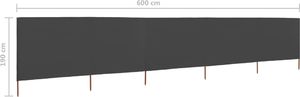 vidaXL Parawan 5-skrzydłowy z tkaniny, 600x160 cm, antracytowy 6