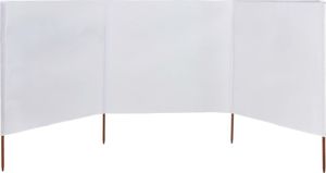 vidaXL Parawan 3-skrzydłowy z tkaniny, 400x80 cm, piaskowy biały 3