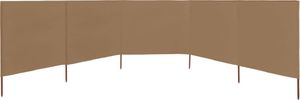 vidaXL Parawan 5-skrzydłowy z tkaniny, 600x80 cm, taupe 3