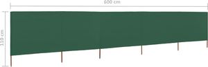 vidaXL Parawan 5-skrzydłowy z tkaniny, 600x80 cm, zielony 6