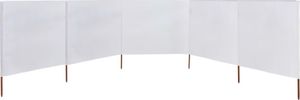 vidaXL Parawan 5-skrzydłowy z tkaniny, 600x80 cm, piaskowy biały 3