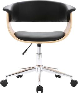 vidaXL Obrotowe krzesło stołowe, czarne, gięte drewno i sztuczna skóra 4