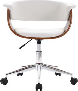 vidaXL Obrotowe krzesło stołowe, białe, gięte drewno i ekoskóra 4