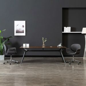 vidaXL Obrotowe krzesło stołowe, szare, tapicerowane tkaniną 1