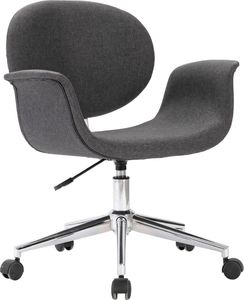 vidaXL Obrotowe krzesło stołowe, szare, tapicerowane tkaniną 2