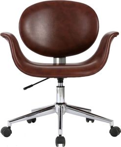 vidaXL Obrotowe krzesło stołowe, brązowe, obite sztuczną skórą 3