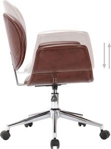 vidaXL Obrotowe krzesło stołowe, brązowe, obite sztuczną skórą 6